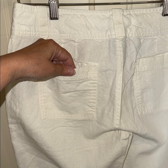 Lady Hathaway Pants Women's Wide Leg Cream Draw String Rolled Up Capris Sz 8x30 - Picture 5 of 12